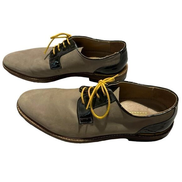 House of Hounds Men’s Lace-Up Oxford Tan Nubuck w/Brn Patent Leather Accents 11 main image 6